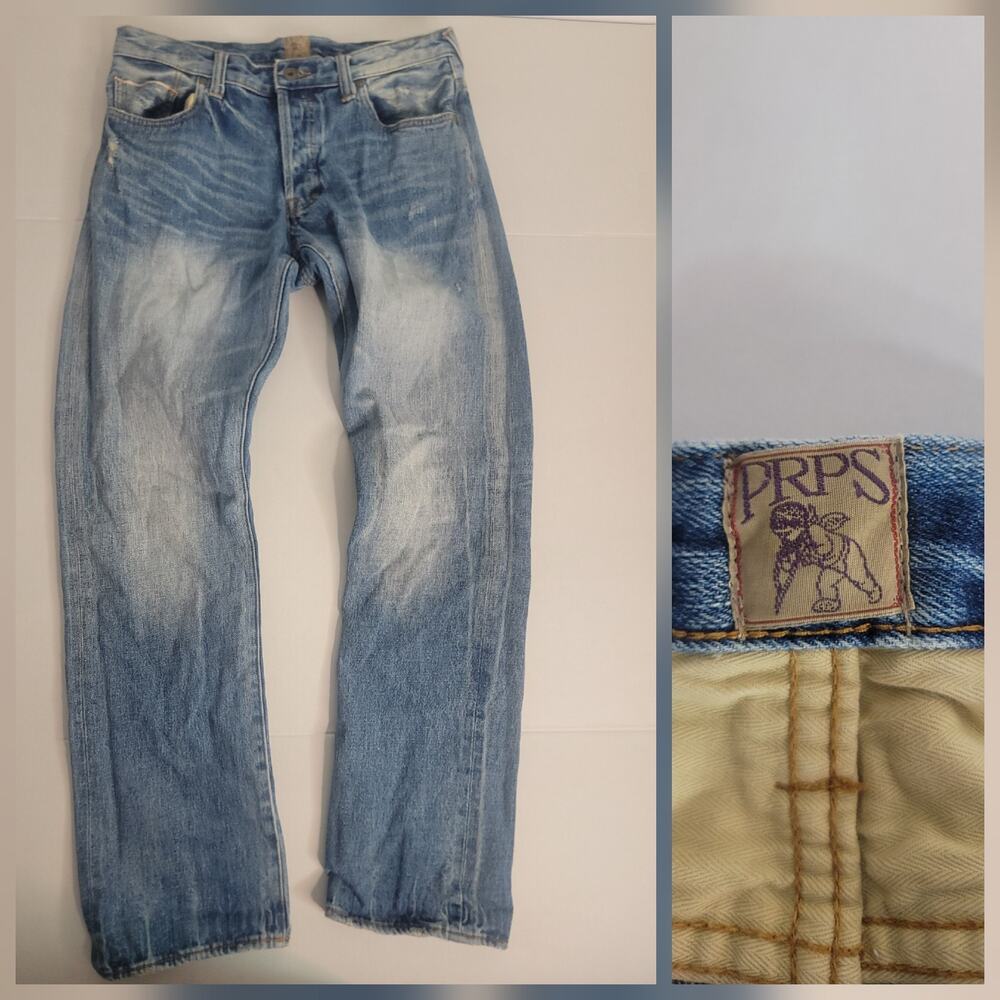 PRPS Jeans Mens SZ 33x34 Selvage Straight Denim Button Fly